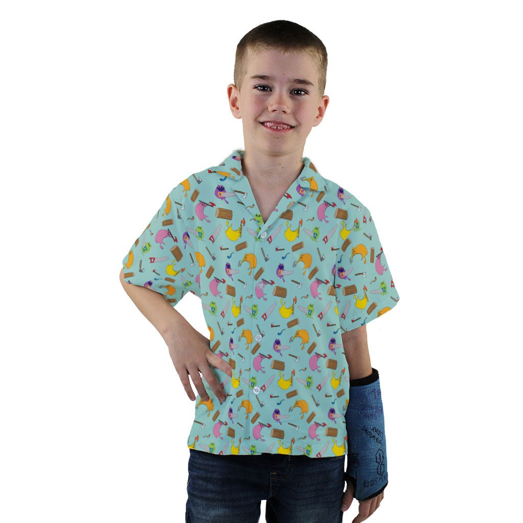 Exploding Kittens Lumber Cats Summer Youth Hawaiian Shirt - YXS - -