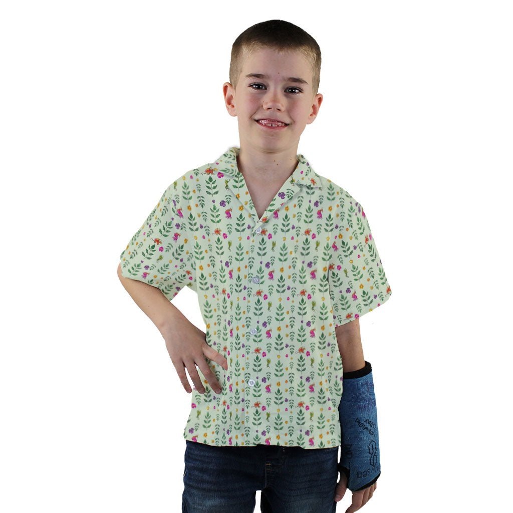 Garden Dragons Fantasy Youth Hawaiian Shirt - YXS - -