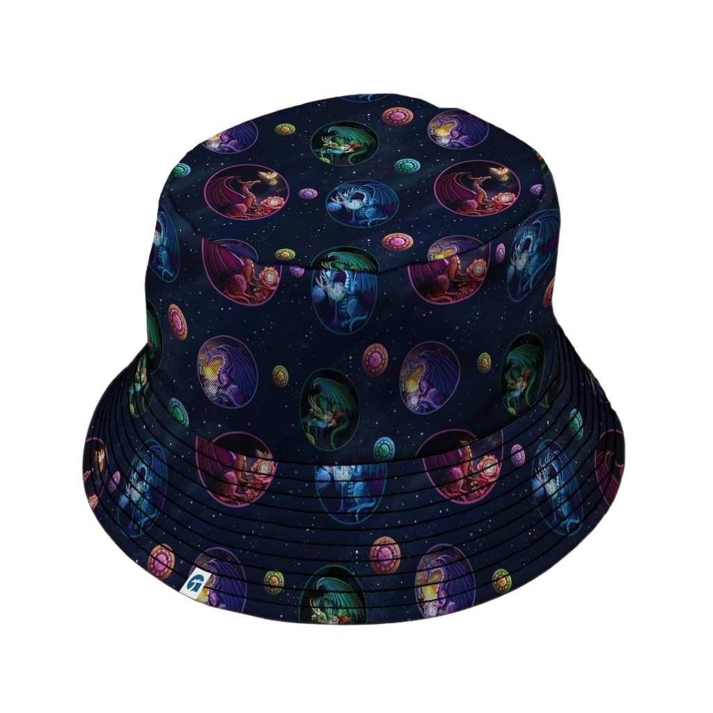 Glimpses in Dragon Time Bucket Hat - M - Grey Stitching - -