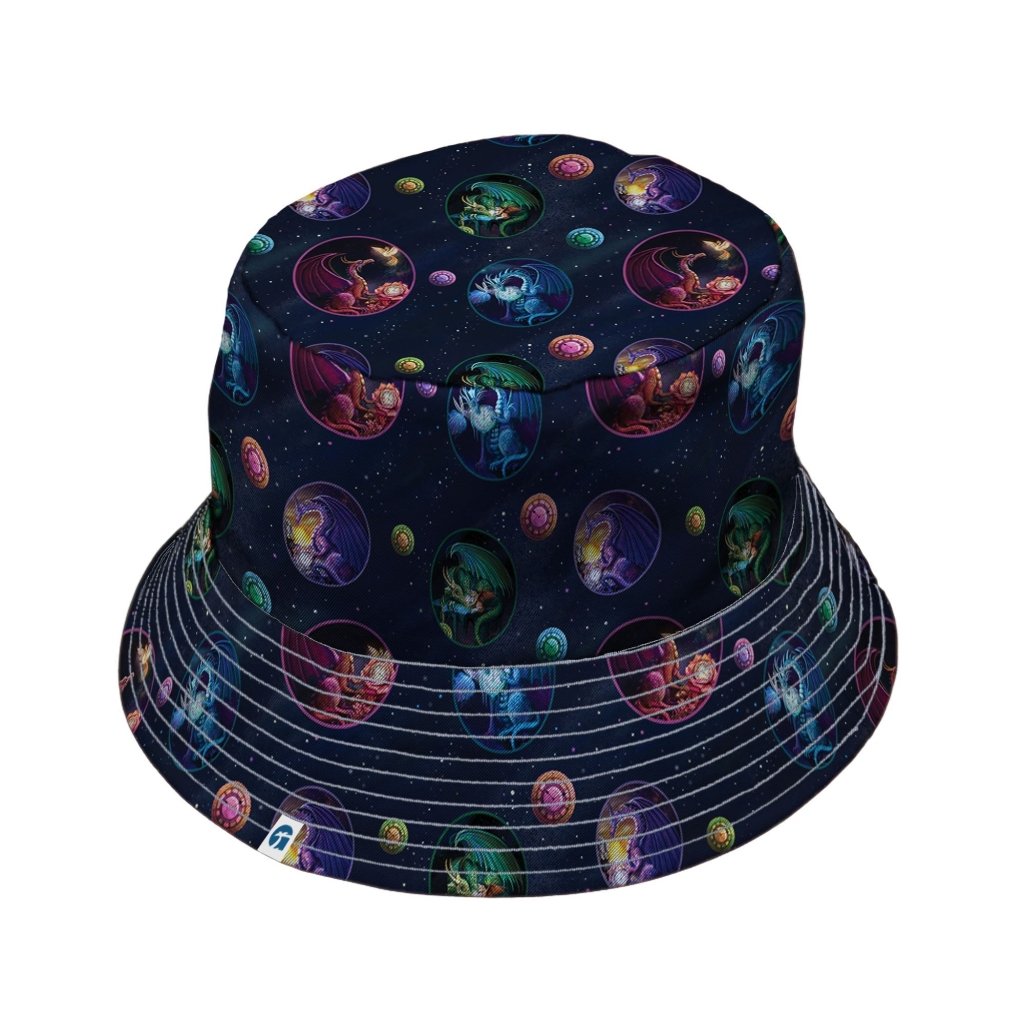 Glimpses in Dragon Time Bucket Hat - M - Black Stitching - -