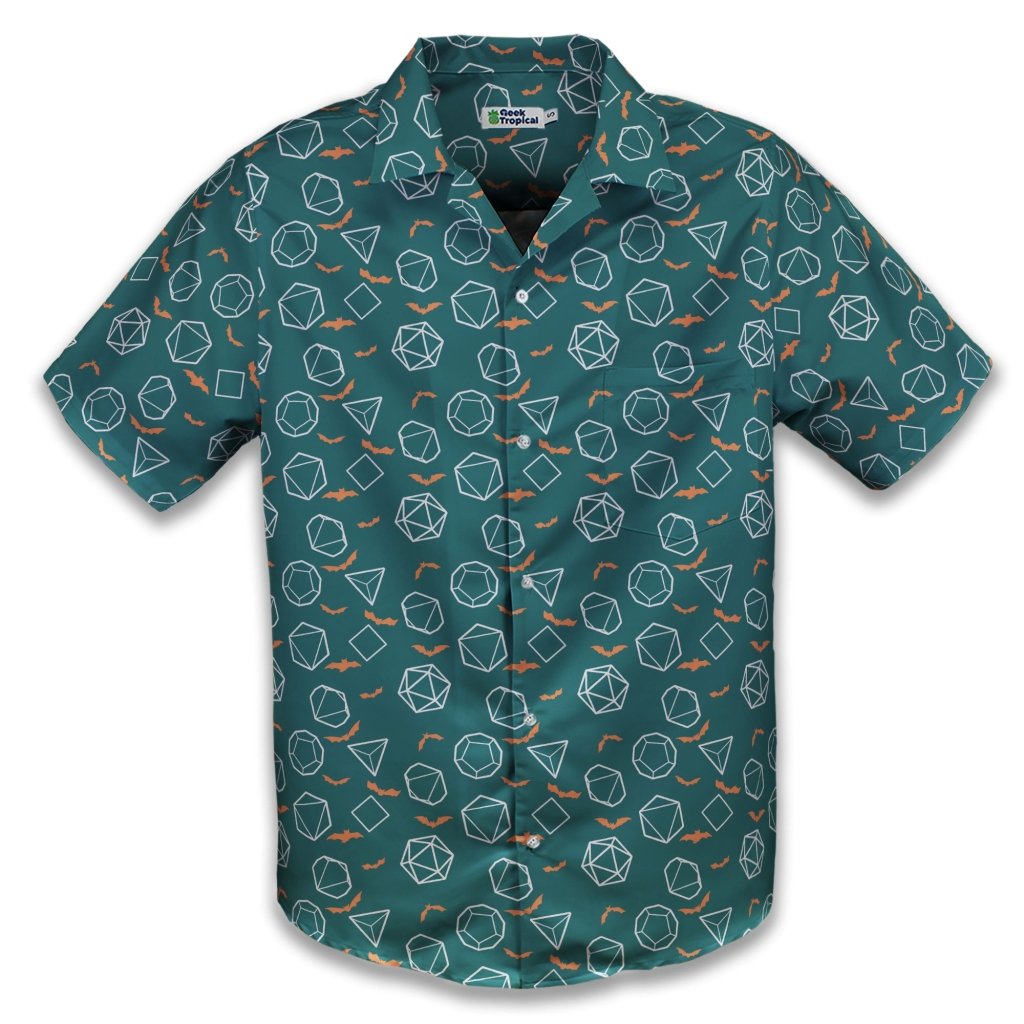 Halloween DND Dice Button Up Shirt - S - Hawaiian Shirt - No Pocket -