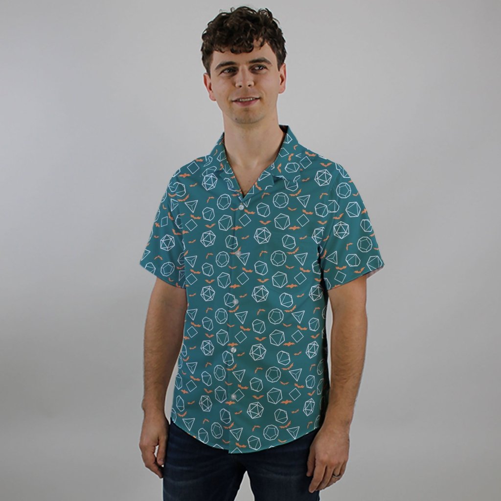 Halloween DND Dice Button Up Shirt - S - Hawaiian Shirt - No Pocket -
