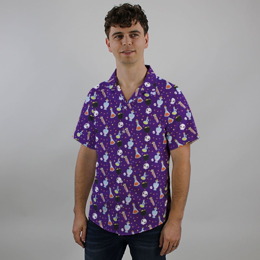 Halloween DND Potions Button Up Shirt - S - Hawaiian Shirt - No Pocket -