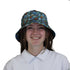 Hexagon Tile Game Symbols Bucket Hat - M - Black Stitching - -