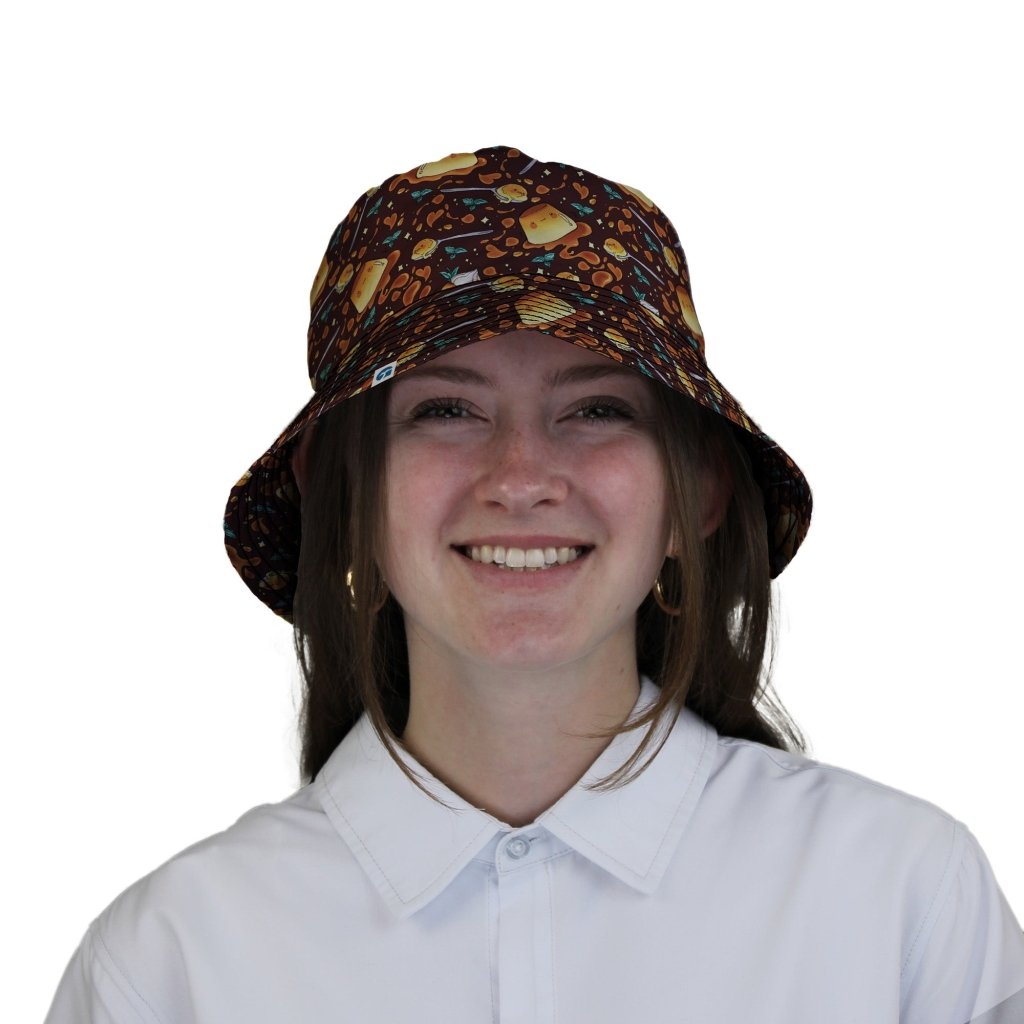 Kawaii Purin Pudding Caramel Bucket Hat - M - Grey Stitching - -