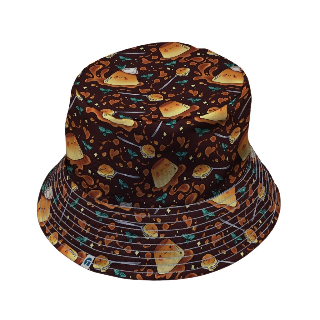 Kawaii Purin Pudding Caramel Bucket Hat - M - Grey Stitching - -