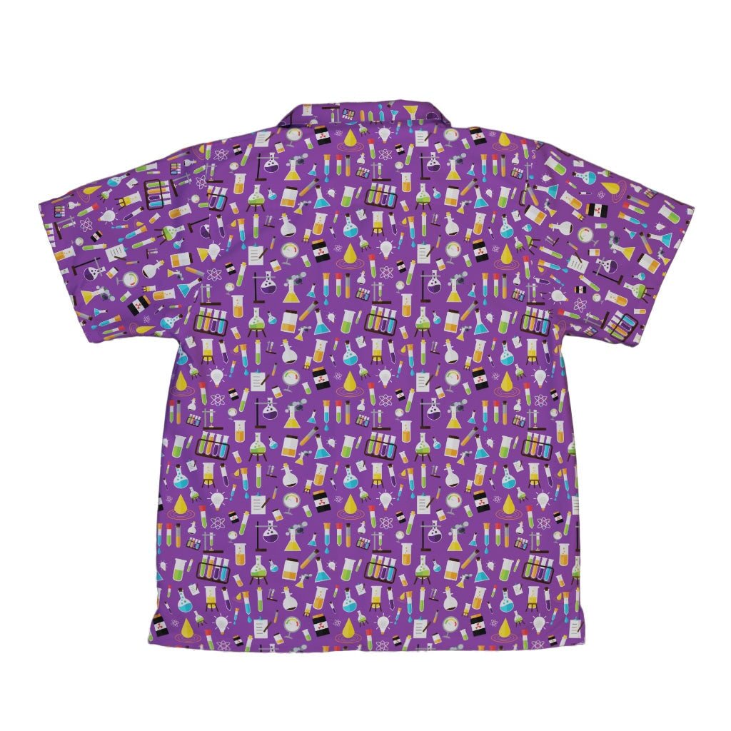 Lab Beakers Purple Science Youth Hawaiian Shirt - YXS - -