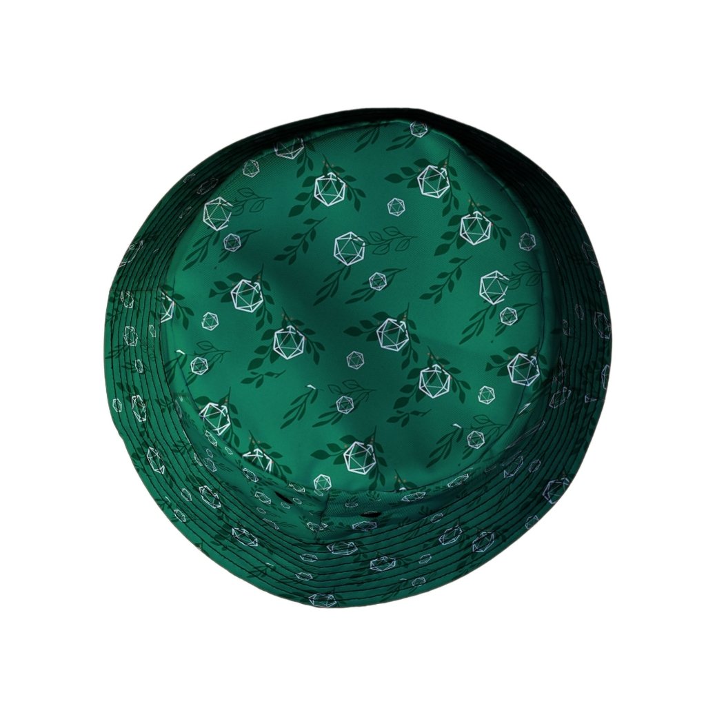 Leafy Green Dice Bucket Hat - M - Black Stitching - -