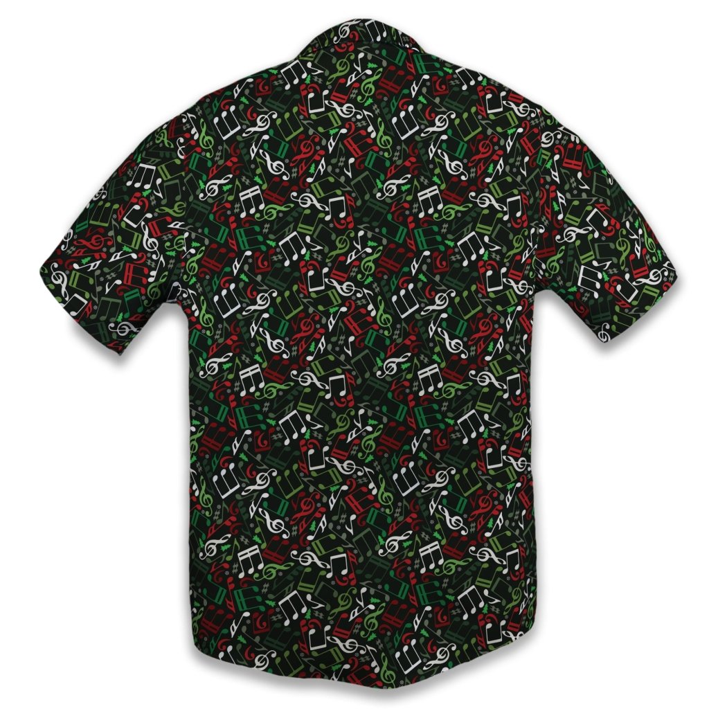 O Christmas Tree Music Notes Button Up Shirt - XS - Button Down Shirt - No Pocket -