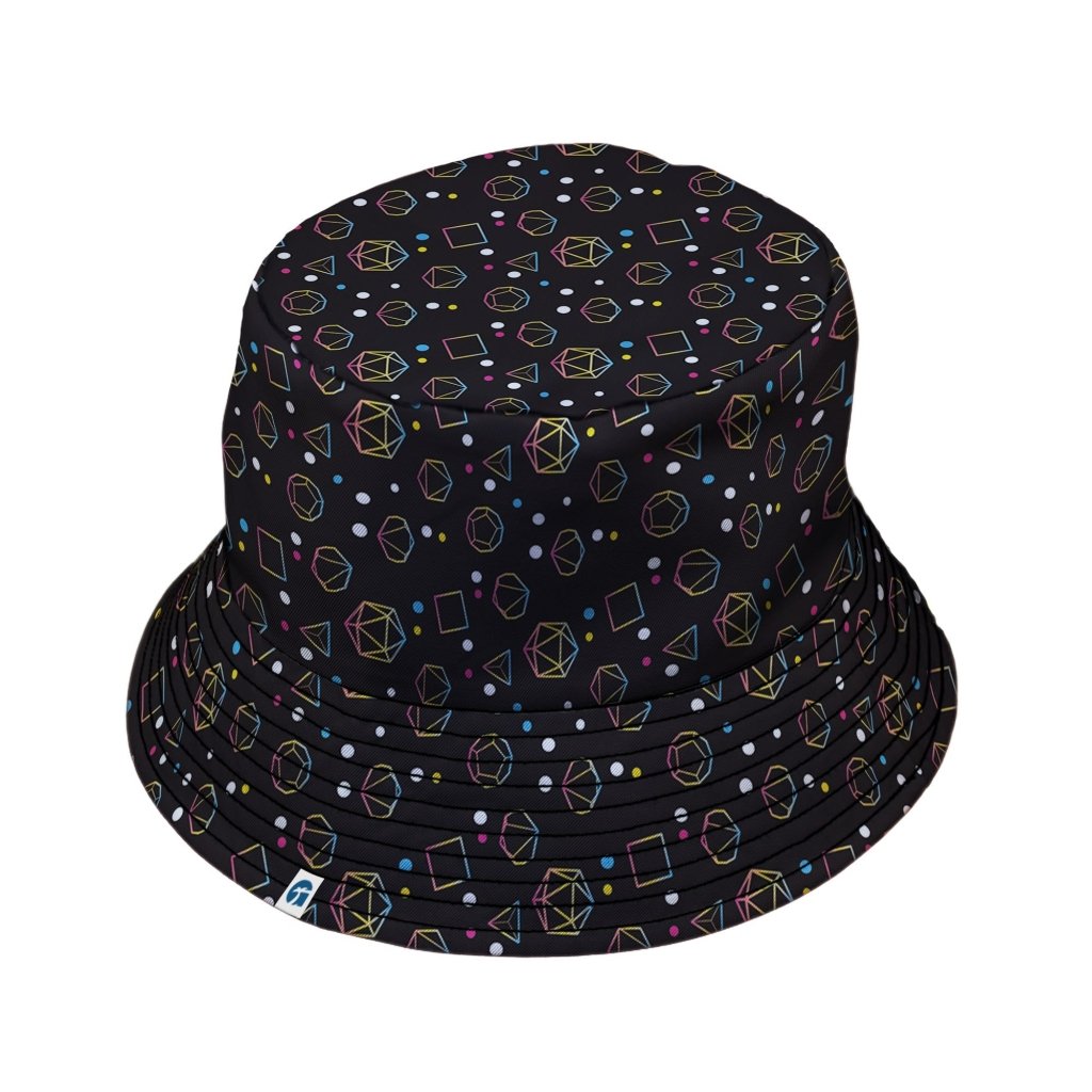 Pansexual Pride Flag DND Dice Bucket Hat - M - Grey Stitching - -