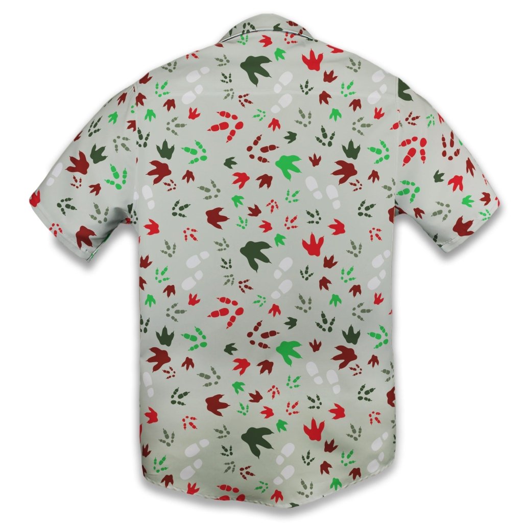 Santa Boots and Dinosaur Footprint Tracks Button Up Shirt - XS - Button Down Shirt - No Pocket -