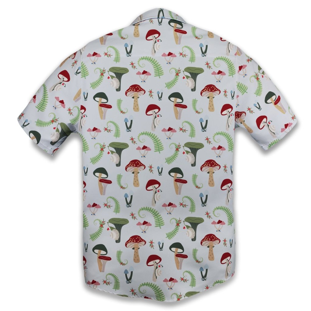 Santa Snails & Winter Mushrooms Button Up Shirt - XS - Button Down Shirt - No Pocket -