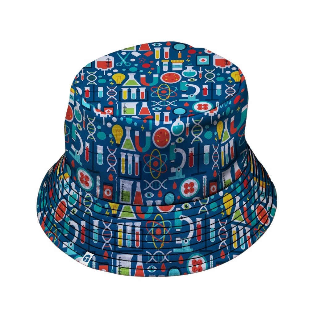 Science Lab Blue Science Bucket Hat - M - Grey Stitching - -