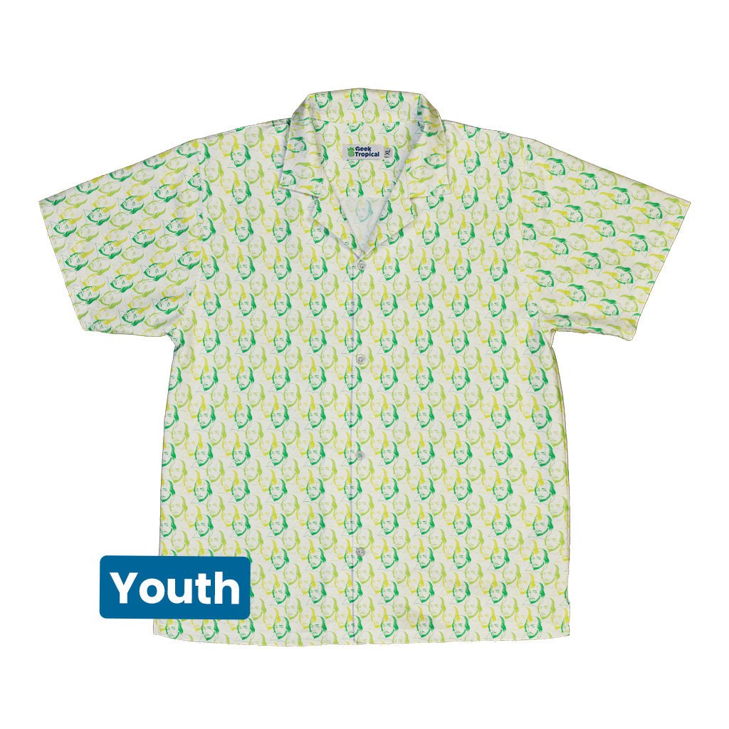 Shakespeare Green Monochrome Youth Hawaiian Shirt - YXS - -