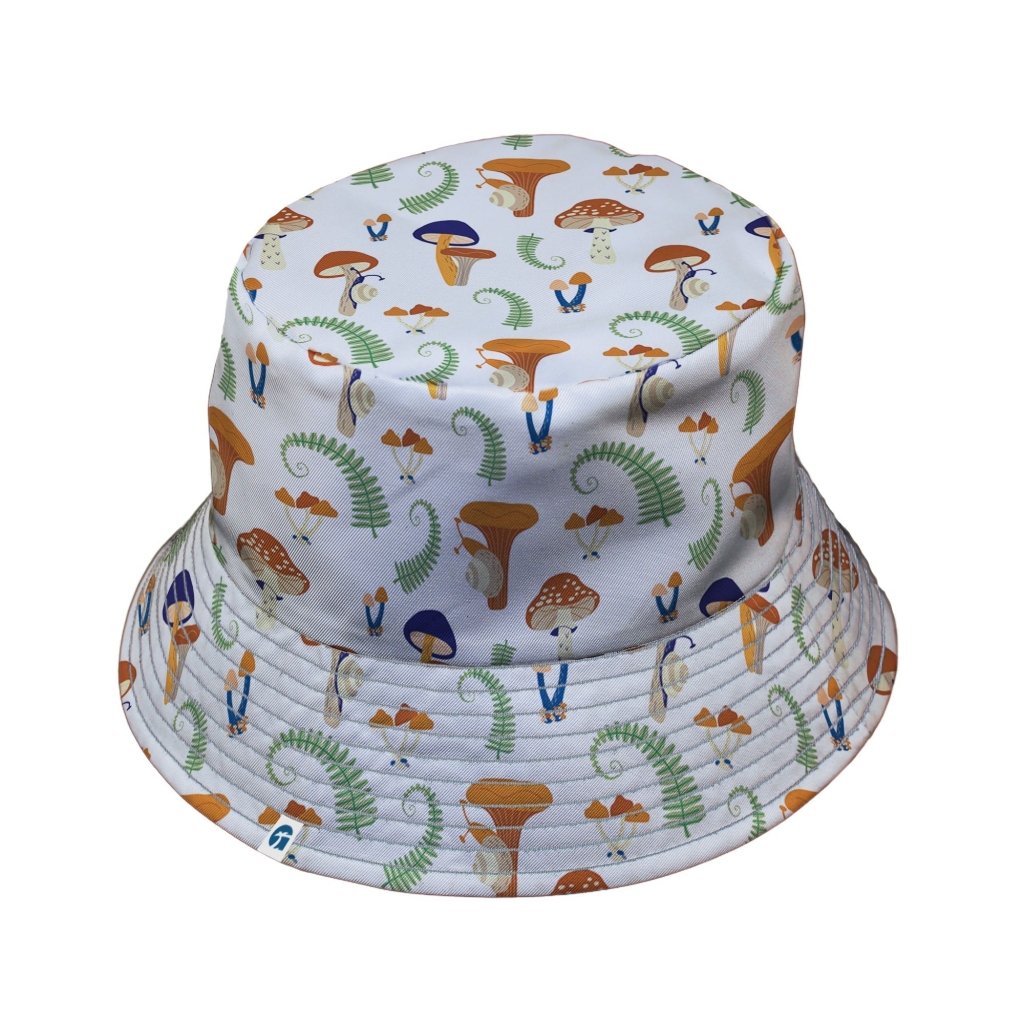 Snails and Mushrooms Botany Bucket Hat - M - Black Stitching - -
