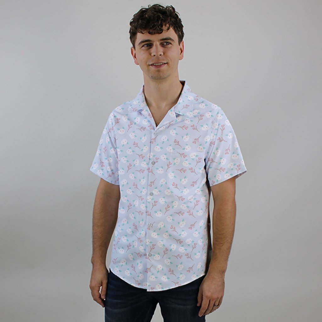 Snow Bunnies Button Up Shirt - XS - Hawaiian Shirt - No Pocket -