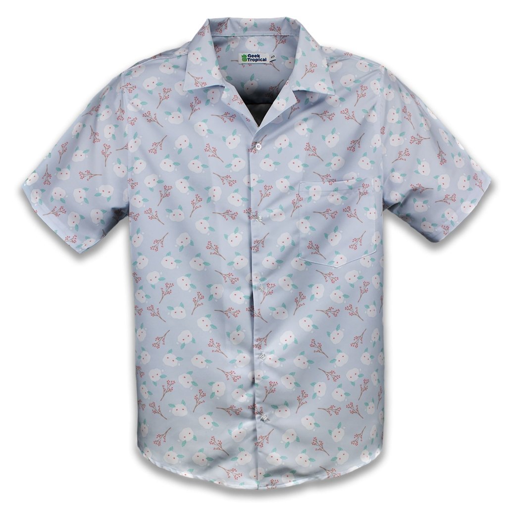 Snow Bunnies Button Up Shirt - XS - Hawaiian Shirt - No Pocket -