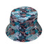 T-Rex Bones Footprints Green Dinosaur Bucket Hat - M - Grey Stitching - -