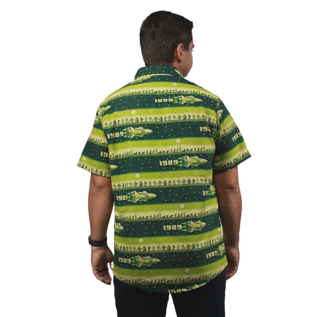 Tetris Shuttle Nightfall Button Up Shirt - S - Hawaiian Shirt - No Pocket -