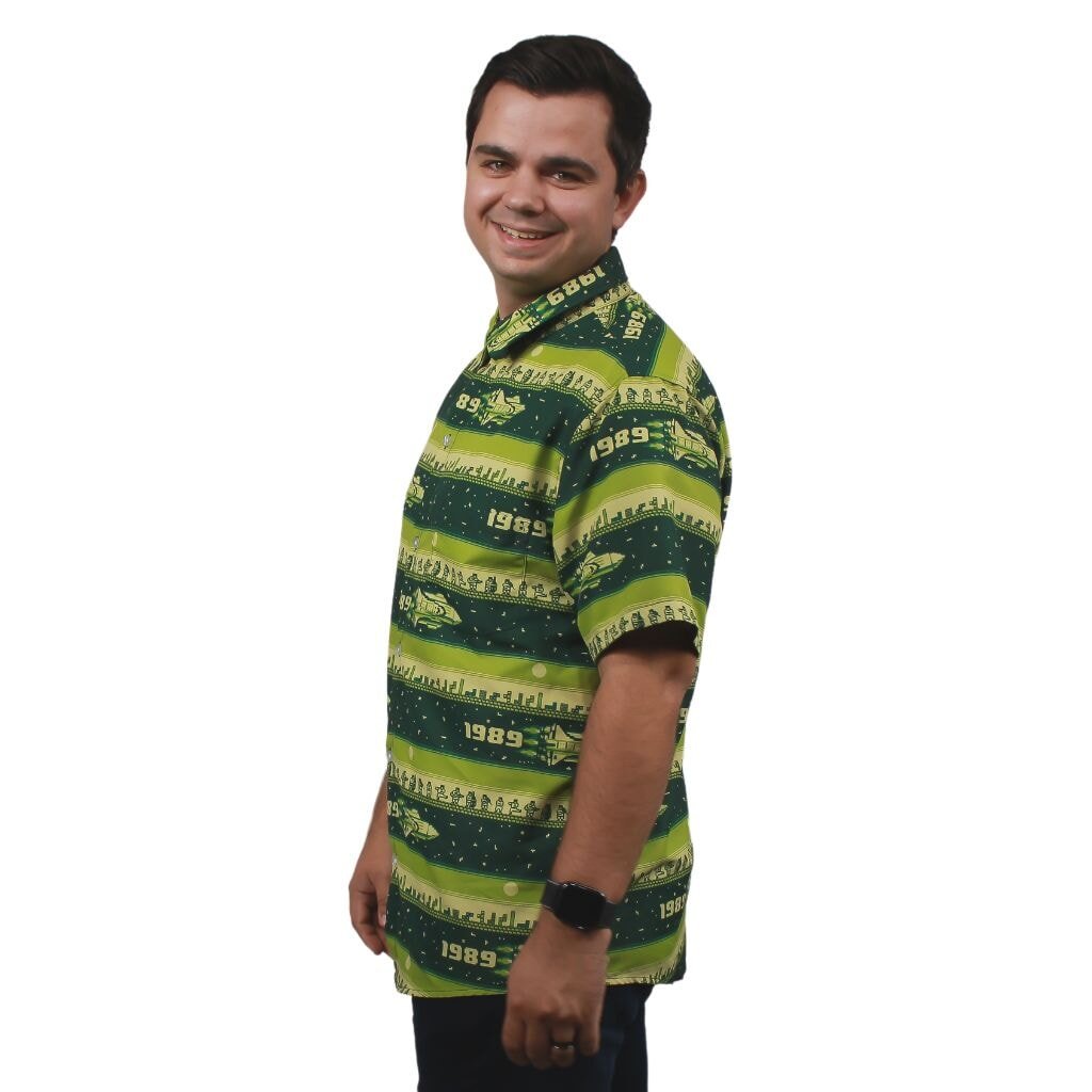 Tetris Shuttle Nightfall Button Up Shirt - S - Hawaiian Shirt - No Pocket -