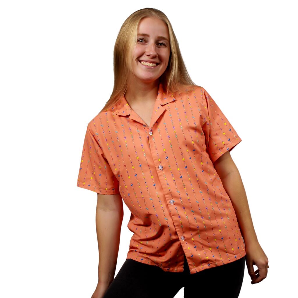Tetris Tetriminos Lined Button Up Shirt - S - Hawaiian Shirt - No Pocket -