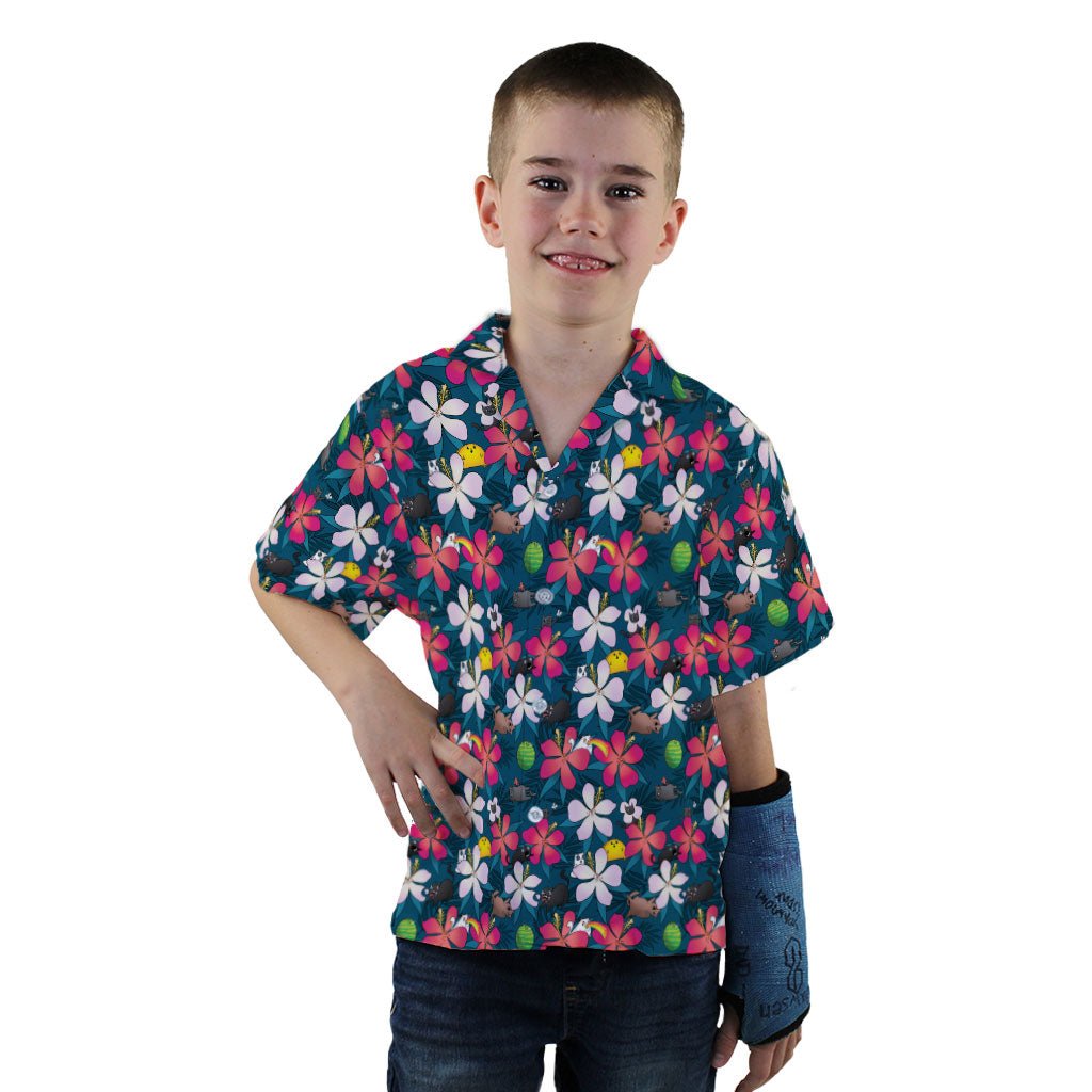 Tropical Exploding Kittens Youth Hawaiian Shirt - YXS - -