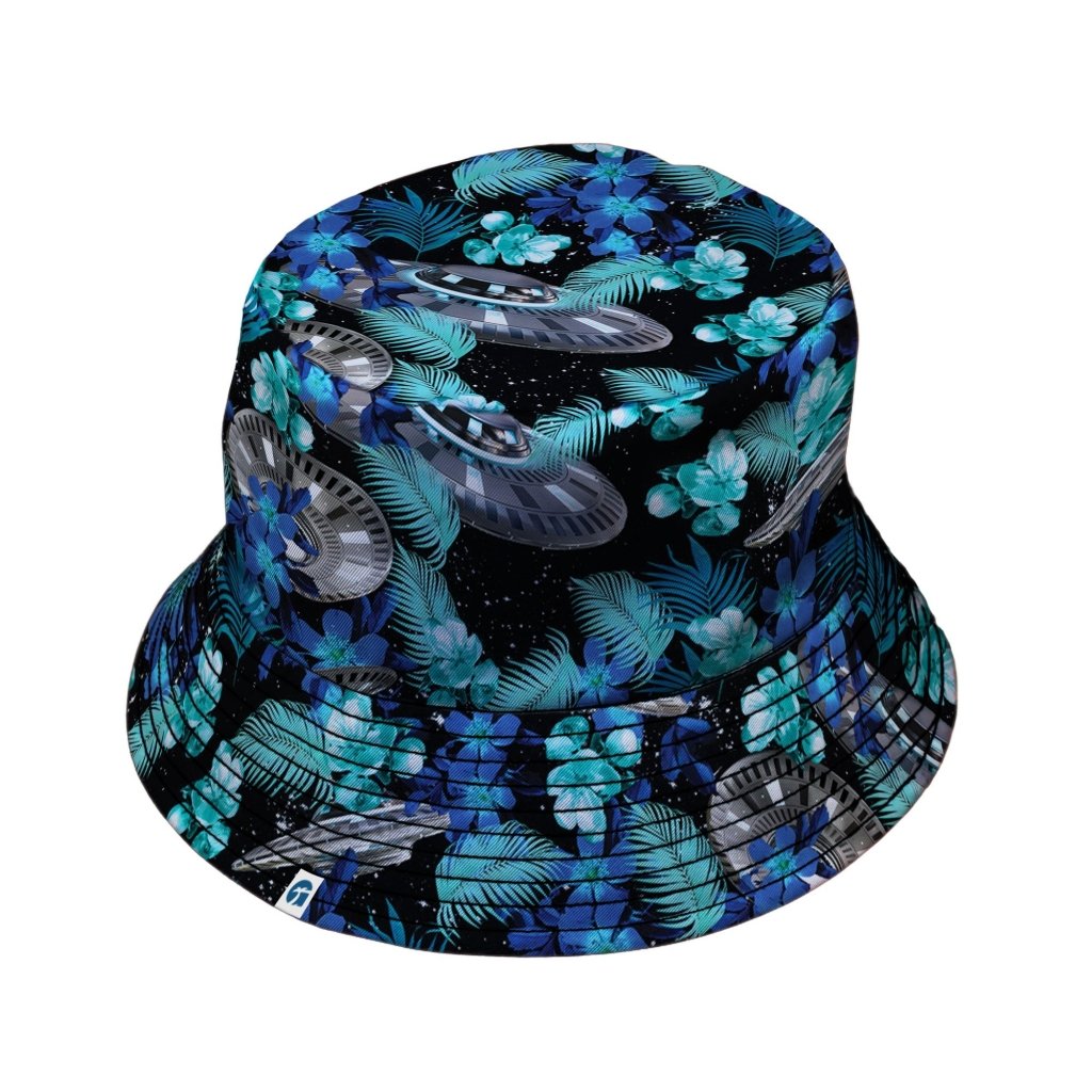Tropical UFO Space Bucket Hat - M - Grey Stitching - -