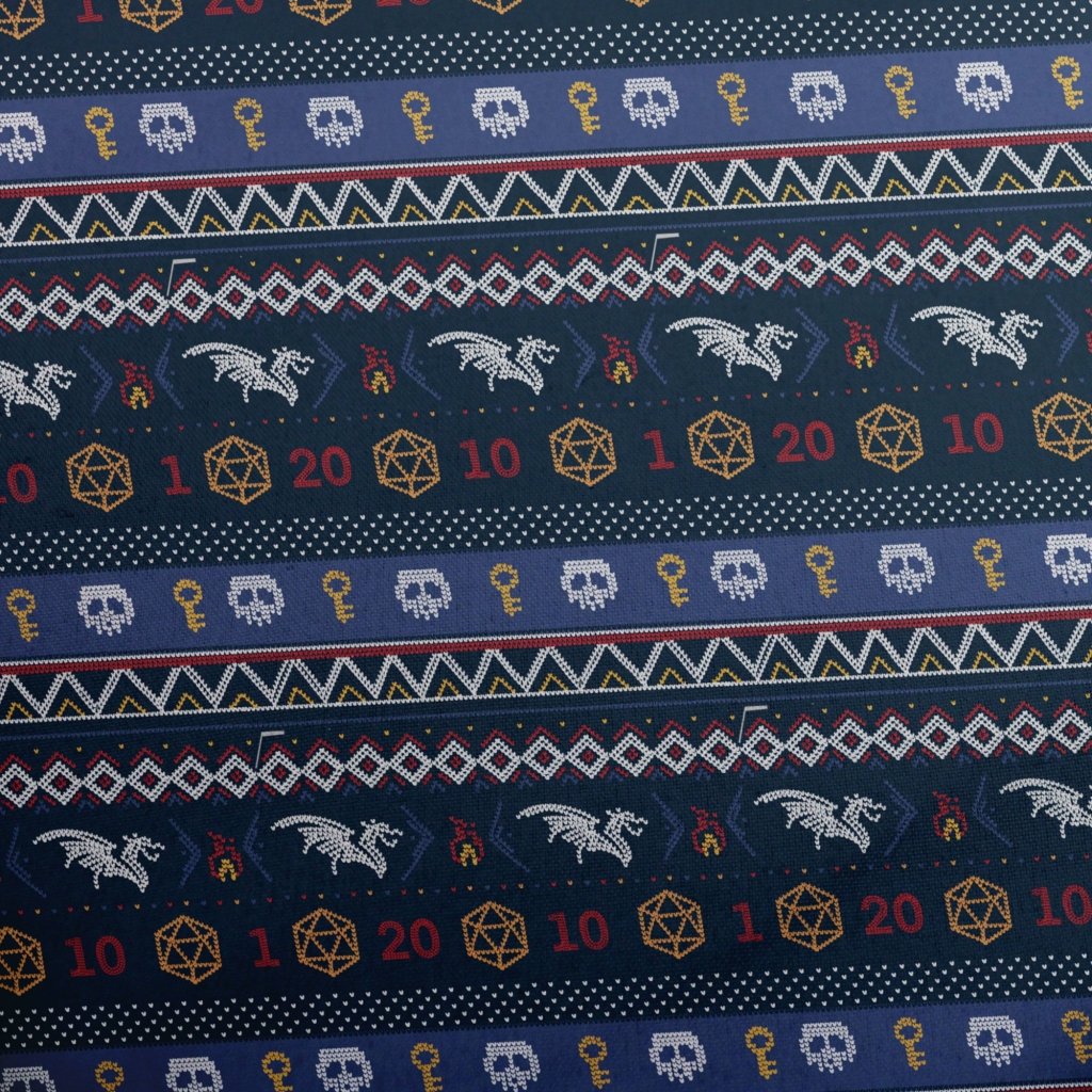 Ugly Christmas Sweater DND Adventure Button Up Shirt - XS - Button Down Shirt - No Pocket -