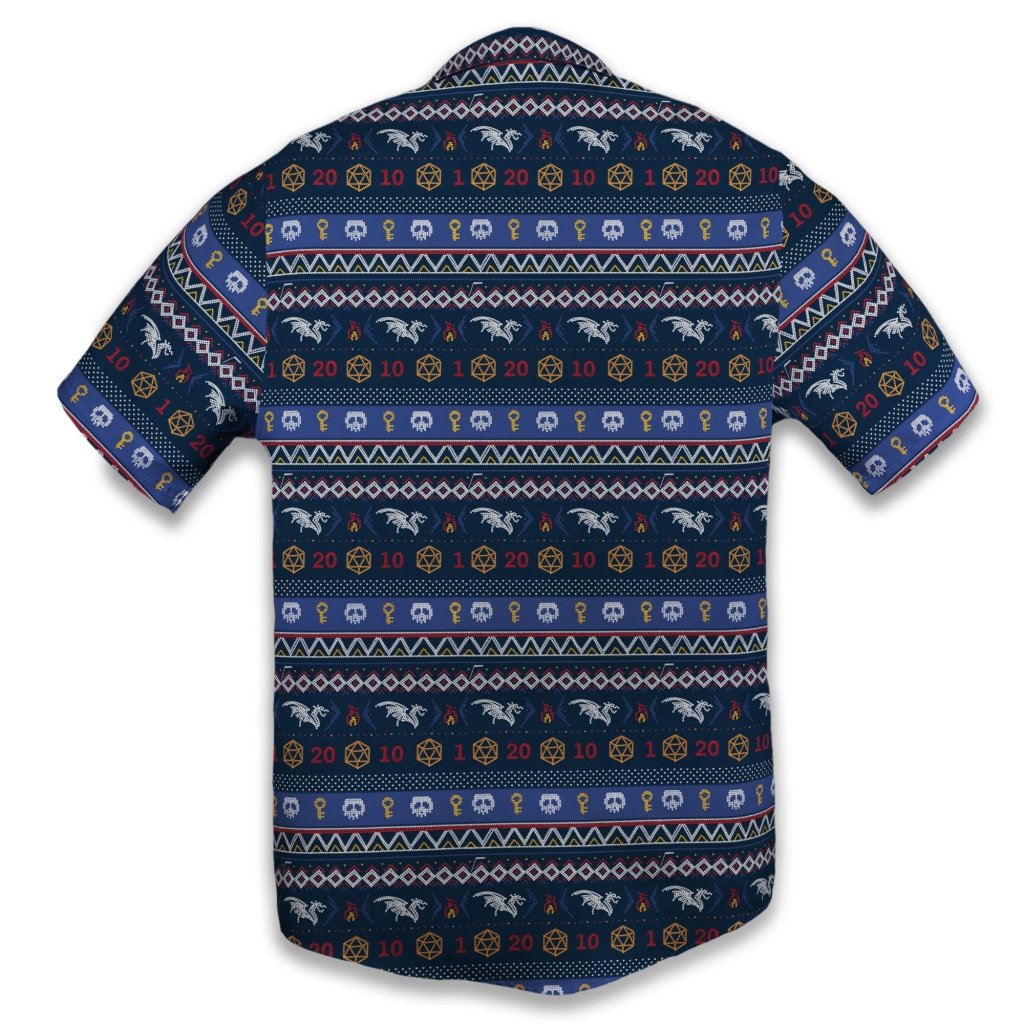 Ugly Christmas Sweater DND Adventure Button Up Shirt - XS - Button Down Shirt - No Pocket -