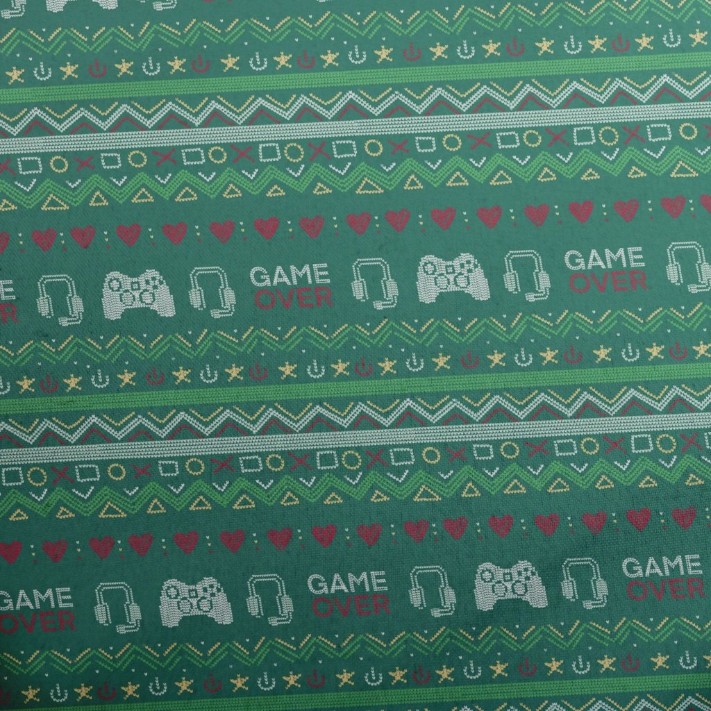 Ugly Christmas Sweater Video Gamer Button Up Shirt - XS - Button Down Shirt - No Pocket -