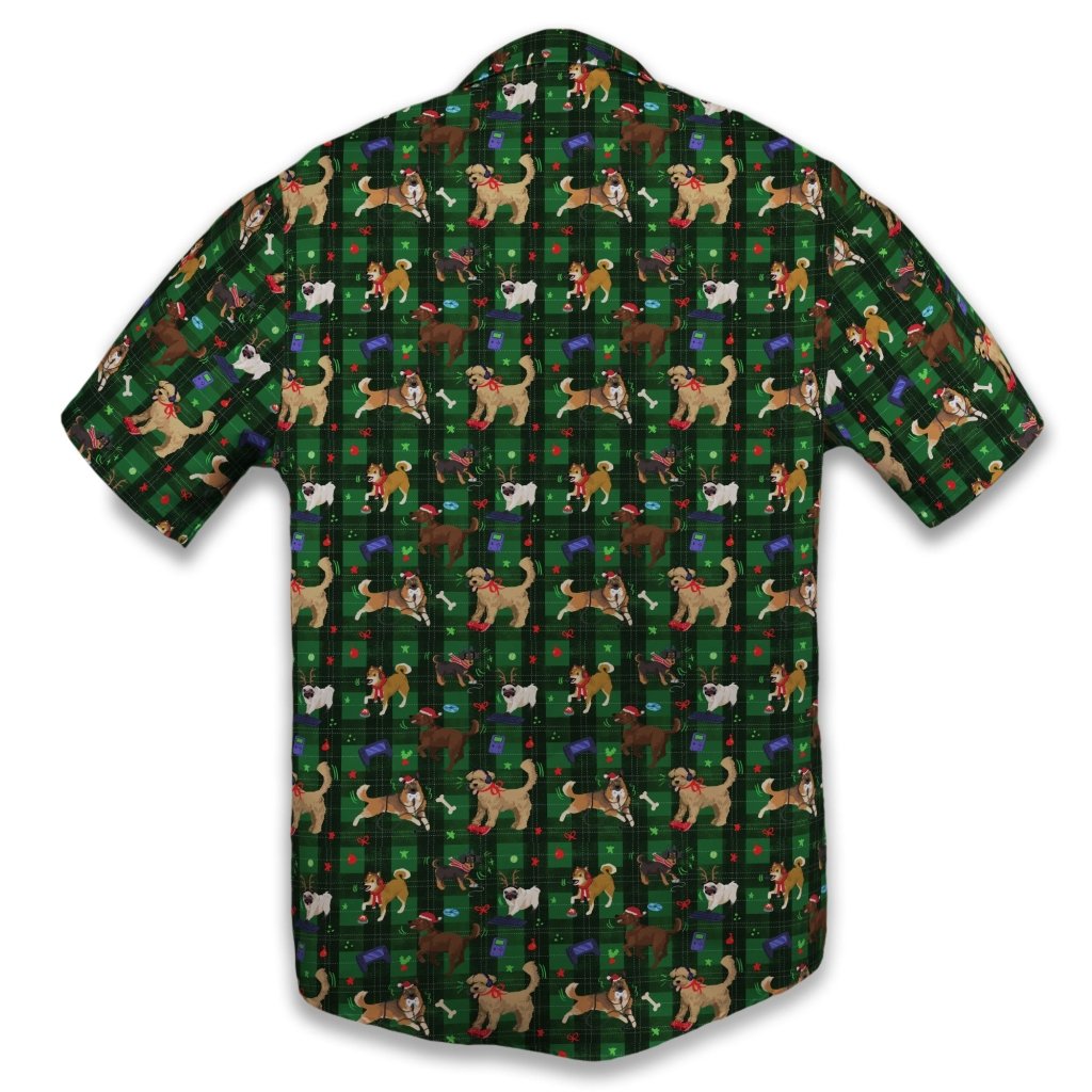 Video Game Dogs Christmas Button Up Shirt - XS - Button Down Shirt - No Pocket -