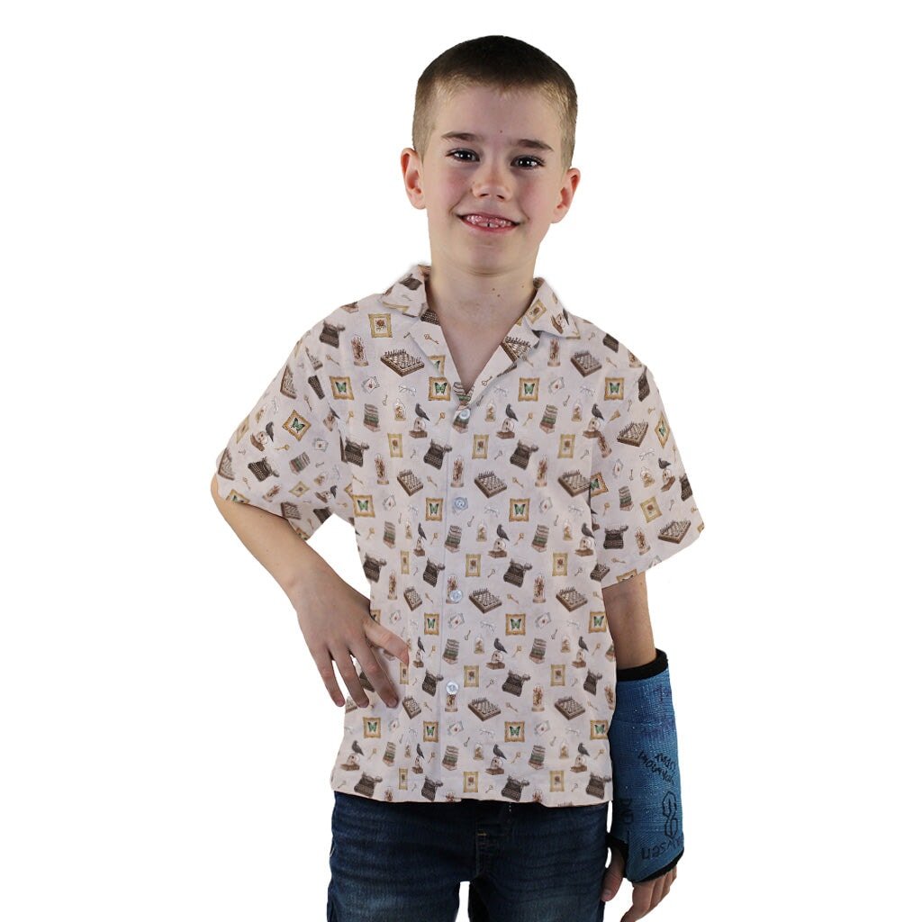 Vintage Gothic Library Youth Hawaiian Shirt - YXS - -