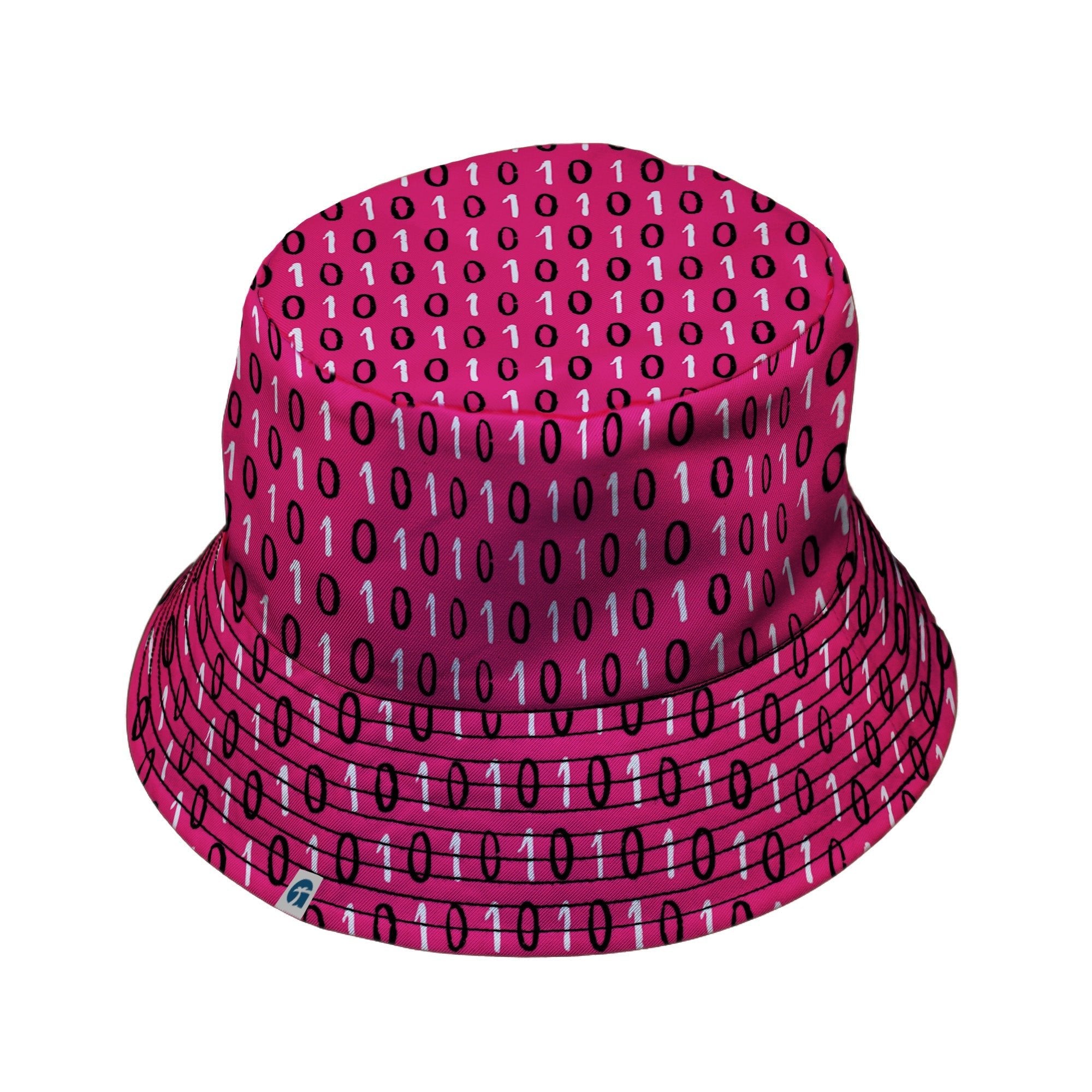 1s and 0s Pink Binary Bucket Hat Geek Nerd computer print Design by Zirkus Design lx - B