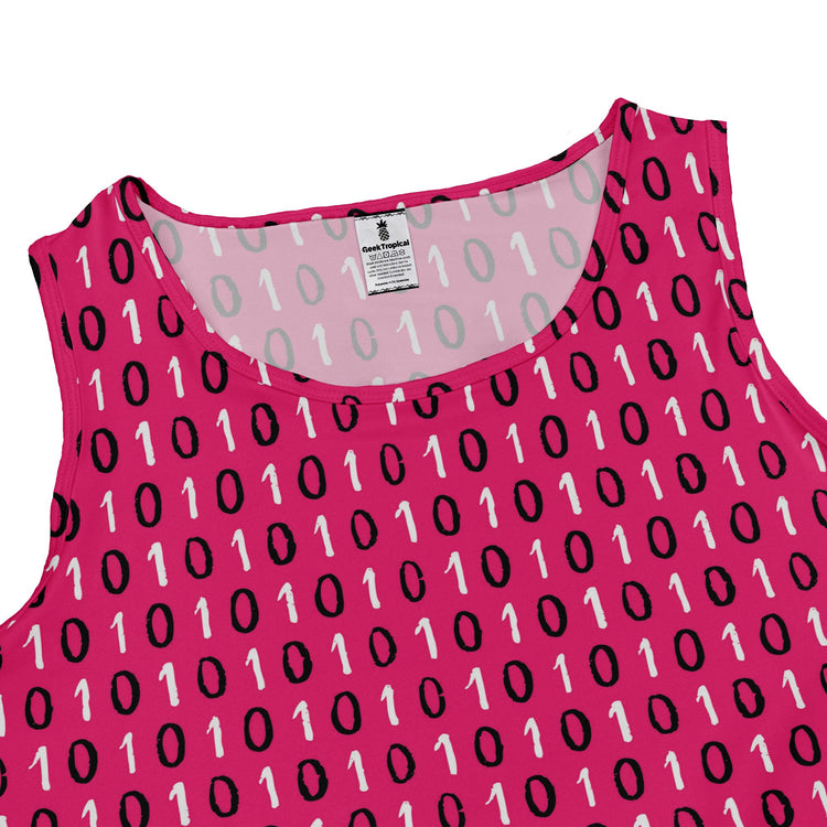 1s and 0s Pink Binary Dress Geek Nerd computer print Design by Zirkus Design lx - C
