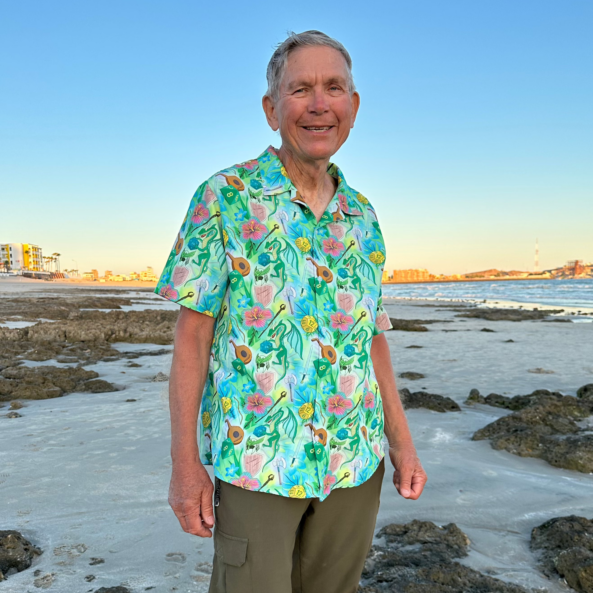 Green Dragon Encounter Dnd Button Up Shirt