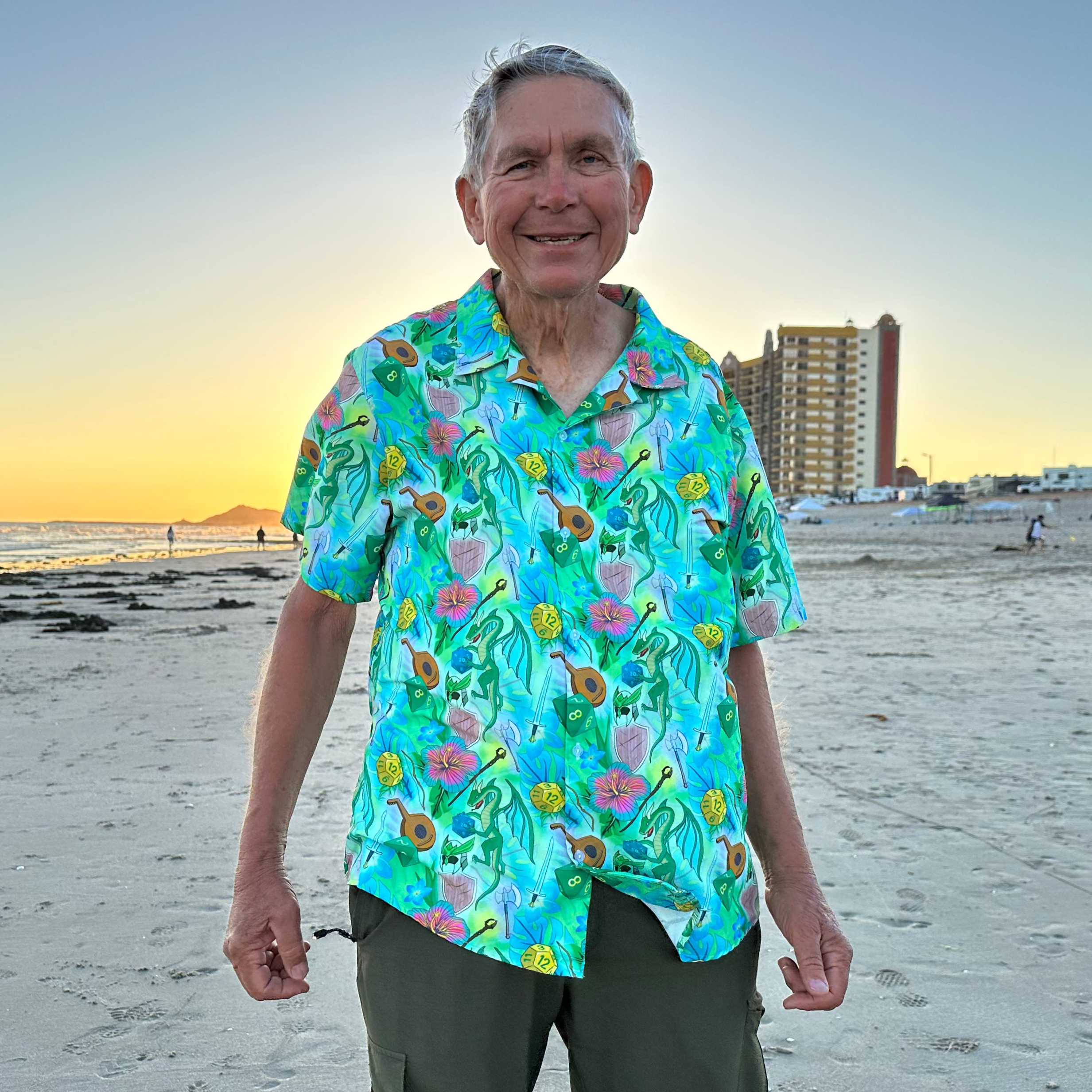 Green Dragon Encounter Dnd Button Up Shirt