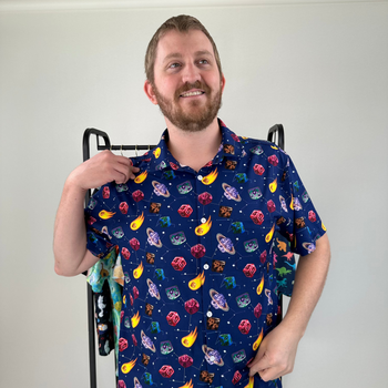 Space DND Dice Planets Button Up Shirt
