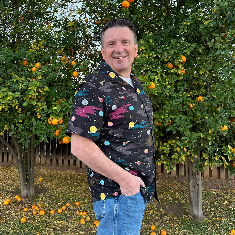 A Starry Galaxy Outer Space Button Up Shirt