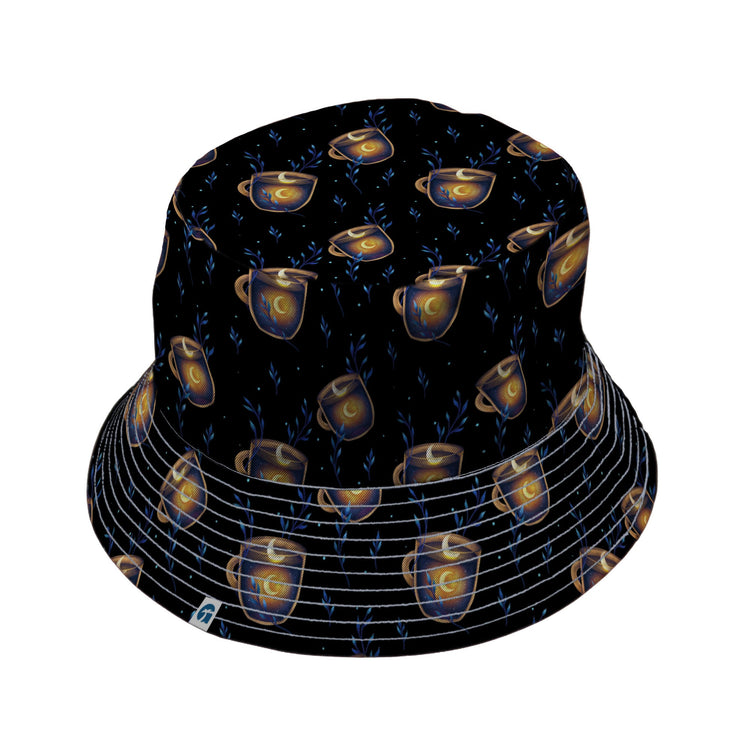 A Cup of Moonshine Bucket Hat Geek Nerd 0925 Design by Episodic FLOW DESC WRITING