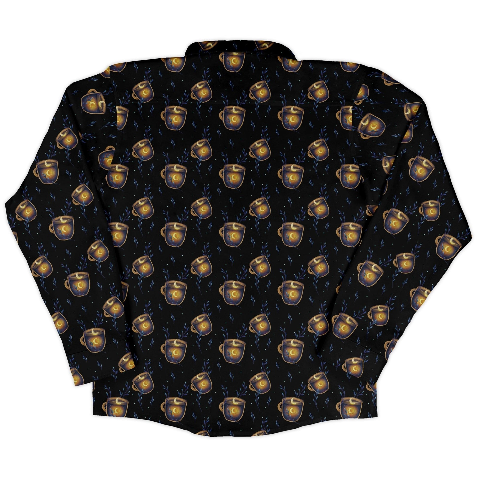 A Cup of Moonshine Long Sleeve Button Up Shirt Geek Nerd 0925 adult sizing All Adult Button Up Shirts