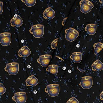 A Cup of Moonshine Long Sleeve Button Up Shirt Geek Nerd 0925 adult sizing All Adult Button Up Shirts