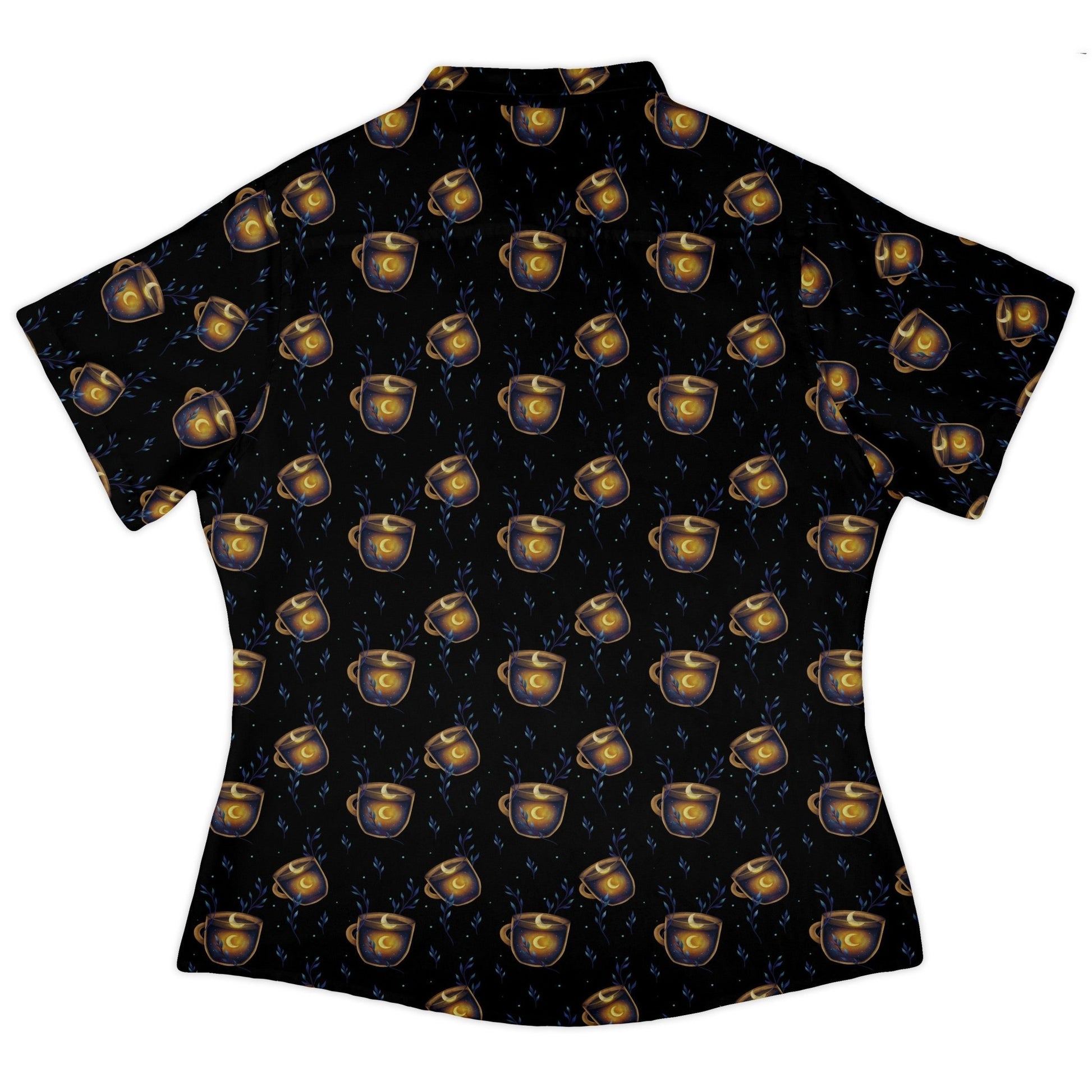 A Cup of Moonshine Curvy Button Up Shirt Geek Nerd 0925 All Adult Button Up Shirts Design by Episodic