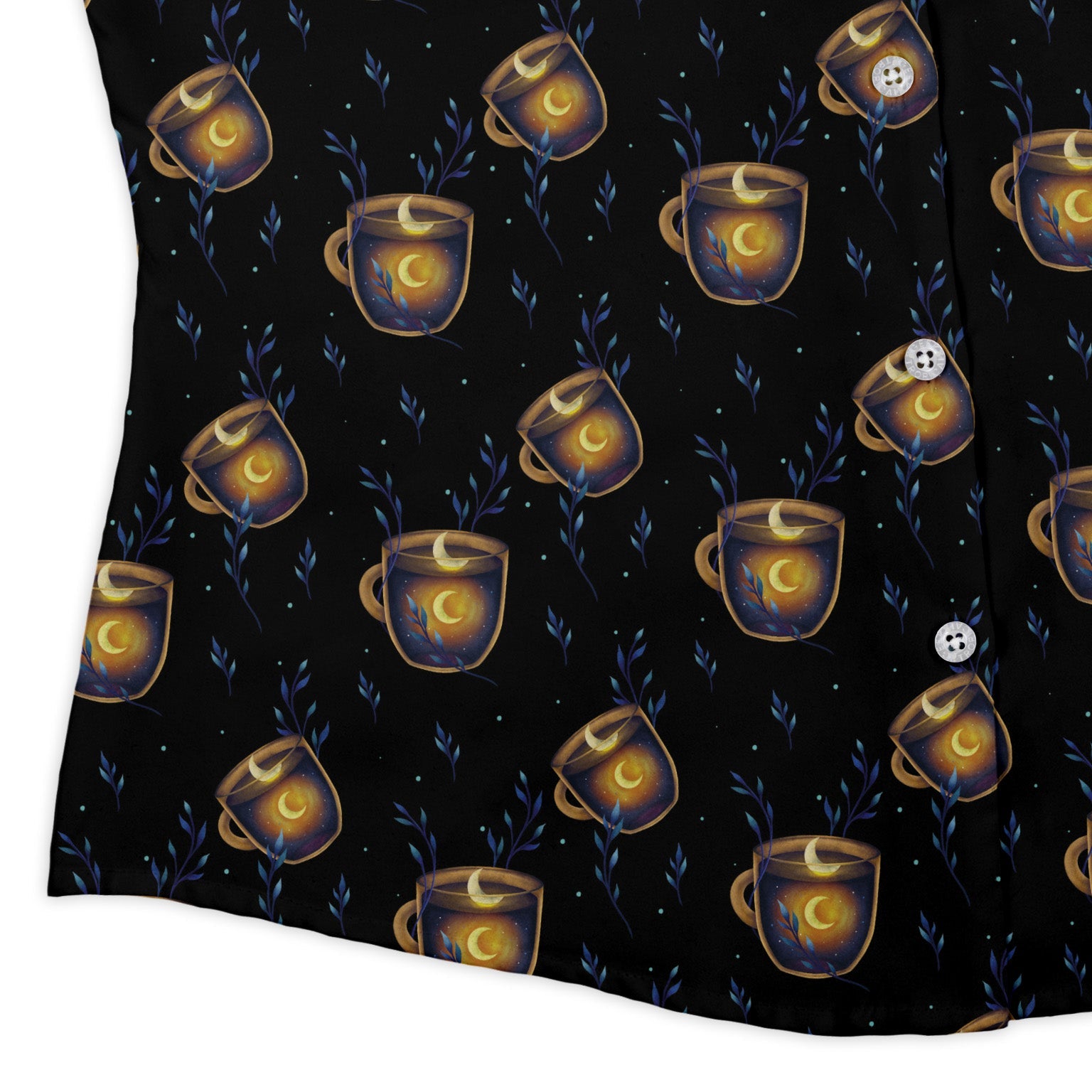 A Cup of Moonshine Curvy Button Up Shirt Geek Nerd 0925 All Adult Button Up Shirts Design by Episodic