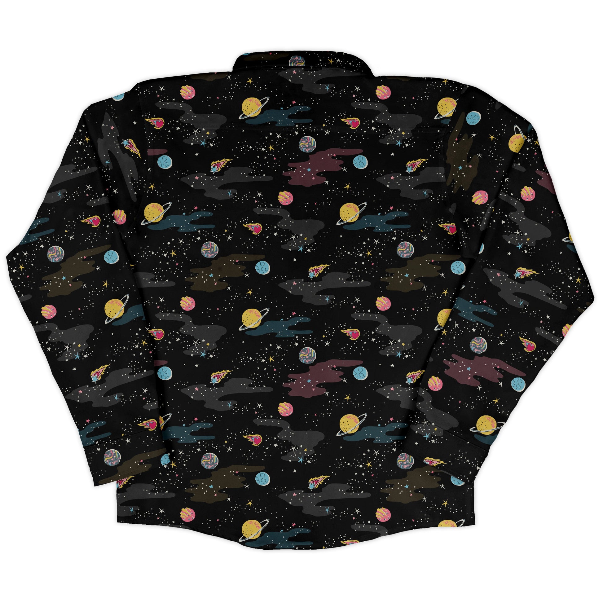 A Starry Galaxy Outer Space Long Sleeve Button Up Shirt