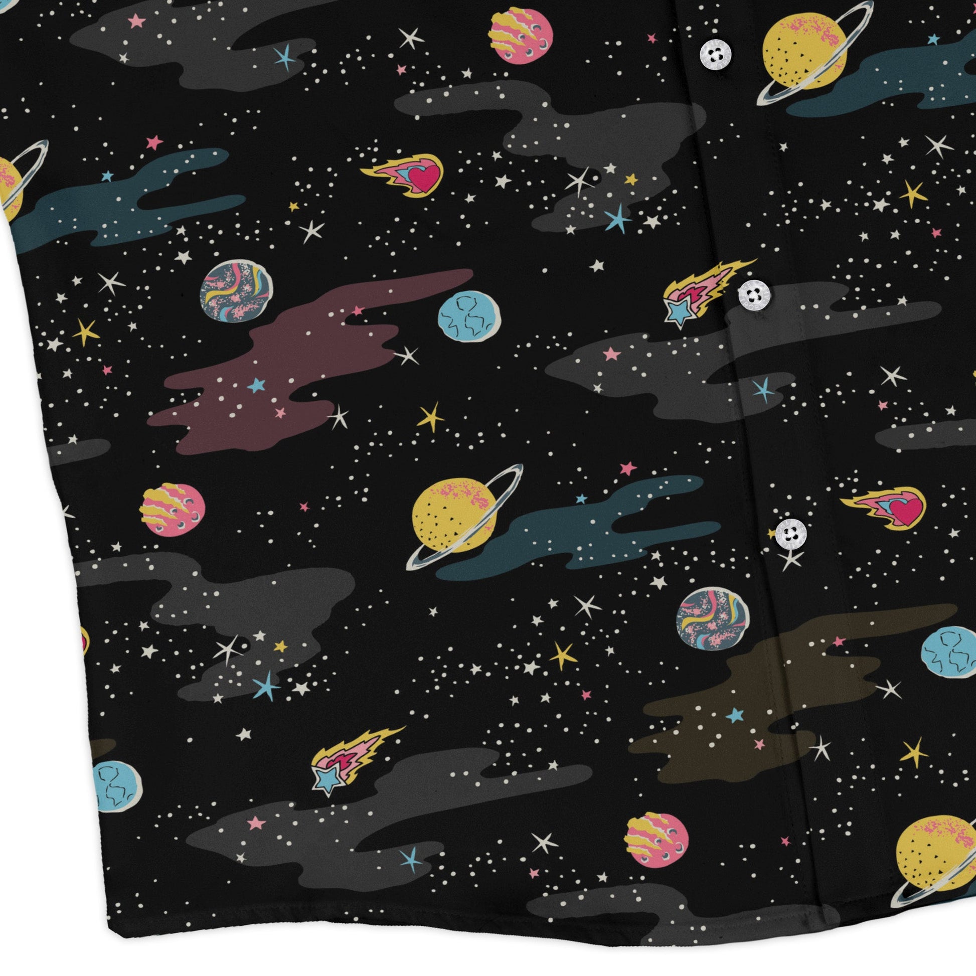 A Starry Galaxy Outer Space Long Sleeve Button Up Shirt