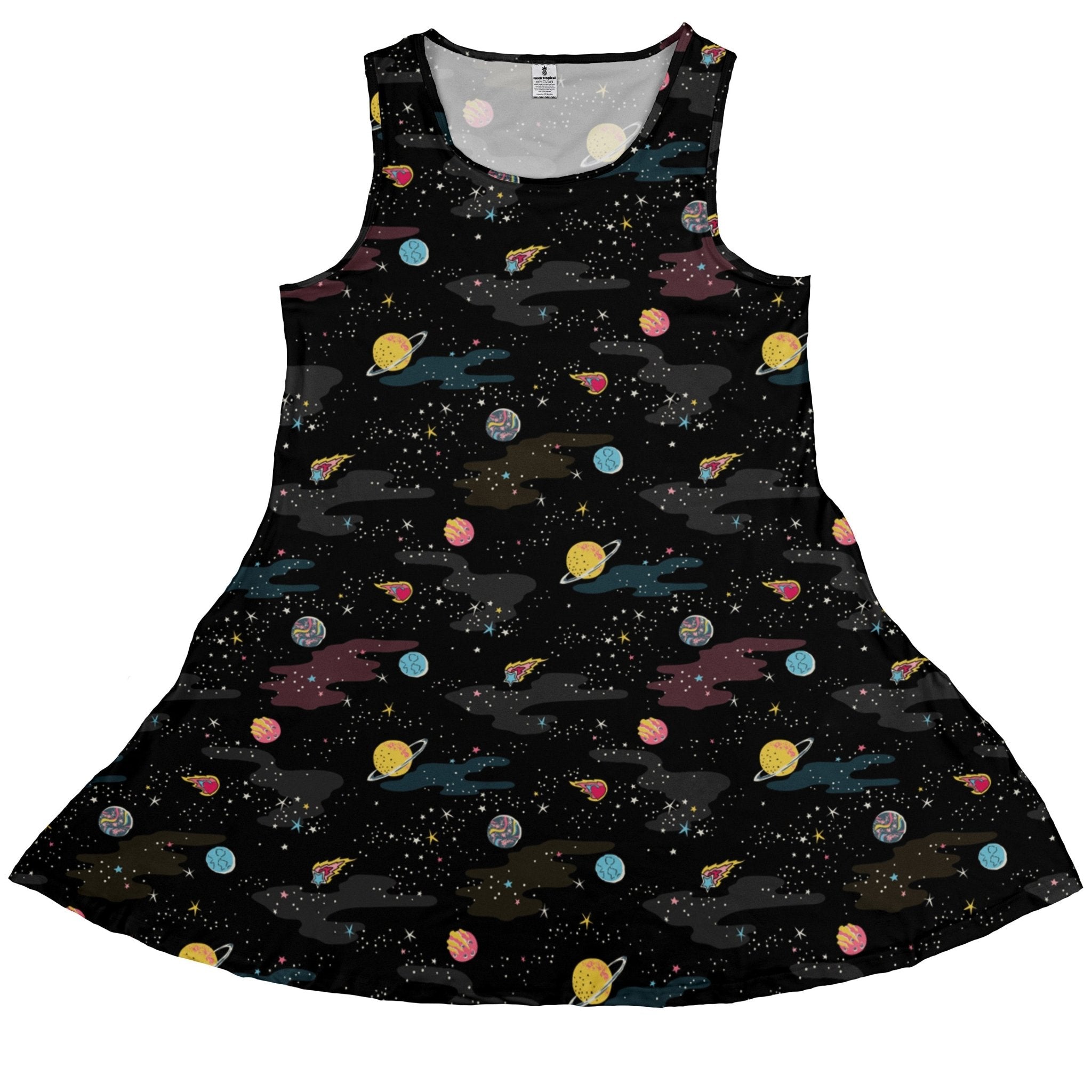 A Starry Galaxy Outer Space Dress Geek Nerd lx - C outer space & astronaut print Print#0001