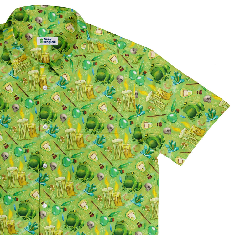 A Witches Brew Fantasy Button Up Shirt - adult sizing - Animal Patterns - Designed by Rose Khan