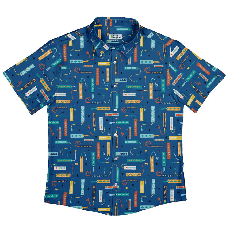 Adventures Bookmark Button Up Shirt Geek Nerd adult sizing book prints Design by Zirkus Design