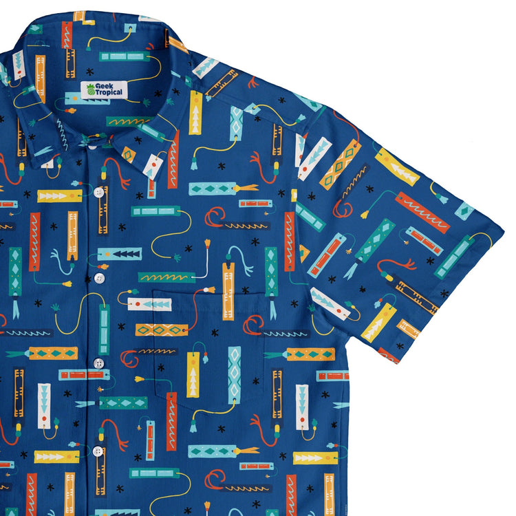 Adventures Bookmark Button Up Shirt Geek Nerd adult sizing book prints Design by Zirkus Design