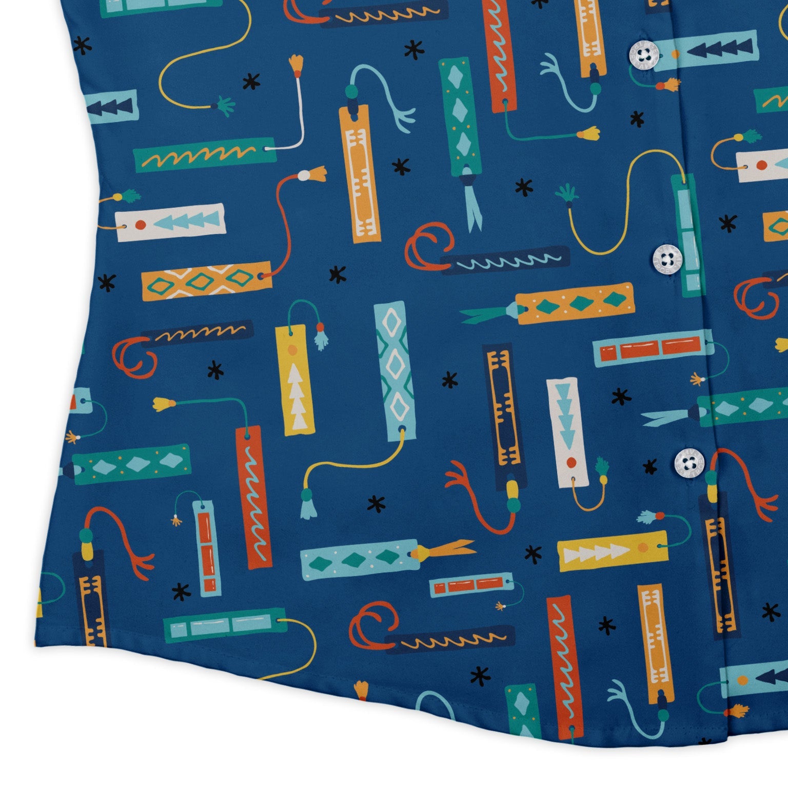 Adventures Bookmark Curvy Button Up Shirt Geek Nerd book prints Design by Zirkus Design q225